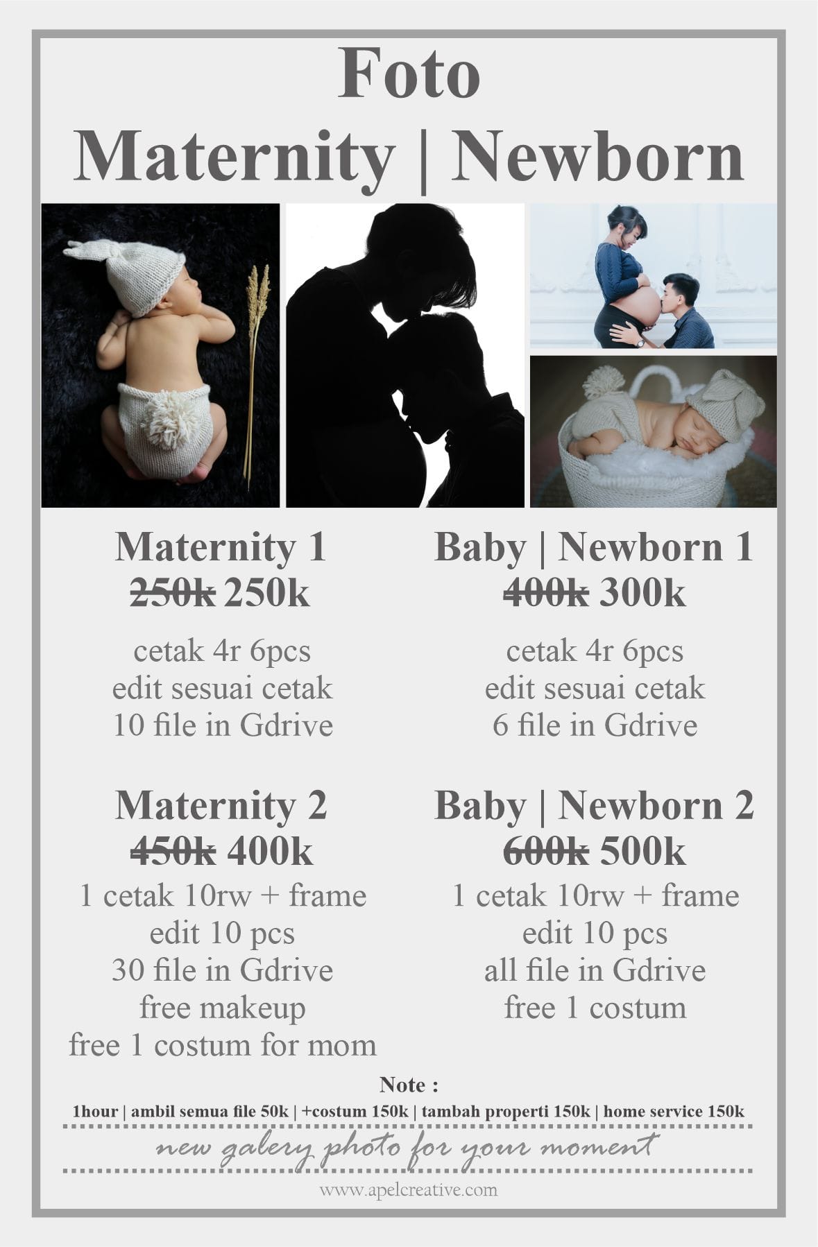 Harga Foto Baby Maternity apel creative